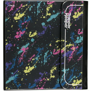 Mead Trapper Keeper 3-Ring Pocket Binder, 1 Capacity, 11.25 x 12.19, Neon Heart