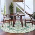 thumbnail image 3 of Round Rugs 6Ft, Turquoise Boho Round Area Rug Washable Indoor Throw Carpet, Vintage Abstract Art Floral Ethnic Tribe Soft Non Slip Circle Rug for Office Cabinet Home Decor Aesthetic, 3 of 8