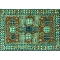thumbnail image 1 of Ahgly Company Machine Washable Indoor Rectangle Persian Turquoise Blue Traditional Area Rugs, 8' x 12', 1 of 4
