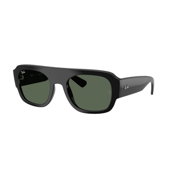 Ray Ban Sunglasses for Women and Men - 0RB2218, with Non-Polarized Lenses and Moulded Acetate Glases Frame - High-Bridge Fit - Unisex - Black/Dark Green - 55