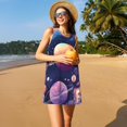 thumbnail image 3 of Balery Planet Pastel Galaxy Vestidos de verano para mujer con estampado: vestido holgado sin mangas, vestido playero informal y cómodo para días calurosos., 3 of 7
