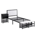 thumbnail image 5 of Euroco Metal Twin Size Platform Bed with Storage Shleves and Ottoman, Black, 5 of 9