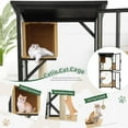 thumbnail image 2 of Catio 4 Tiers Outdoor Cat House Cage Enclosure, Large Cat Playpen Kennel with Window Resting Box Scratching Post Plush Ball, Outside Cat Crate with Wheels Asphalt Roof Weatherproof (Black), 2 of 16