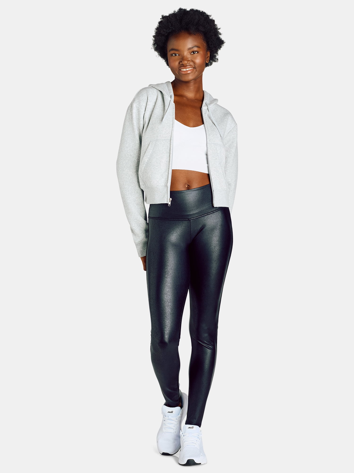 Time and Tru Women's Faux Leather Leggings, Full Length, Sizes XS-XXXL
