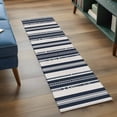 thumbnail image 3 of 2'x6' Rug Runners for Hallways Kitchen, Navy Blue Geometric Non Slip Entryway Beside Floor Carpet Runner, Modern Stripes Art Farmhouse Washable Laundry Room Bedroom Throw Rugs Mat for Family Pet, 3 of 8