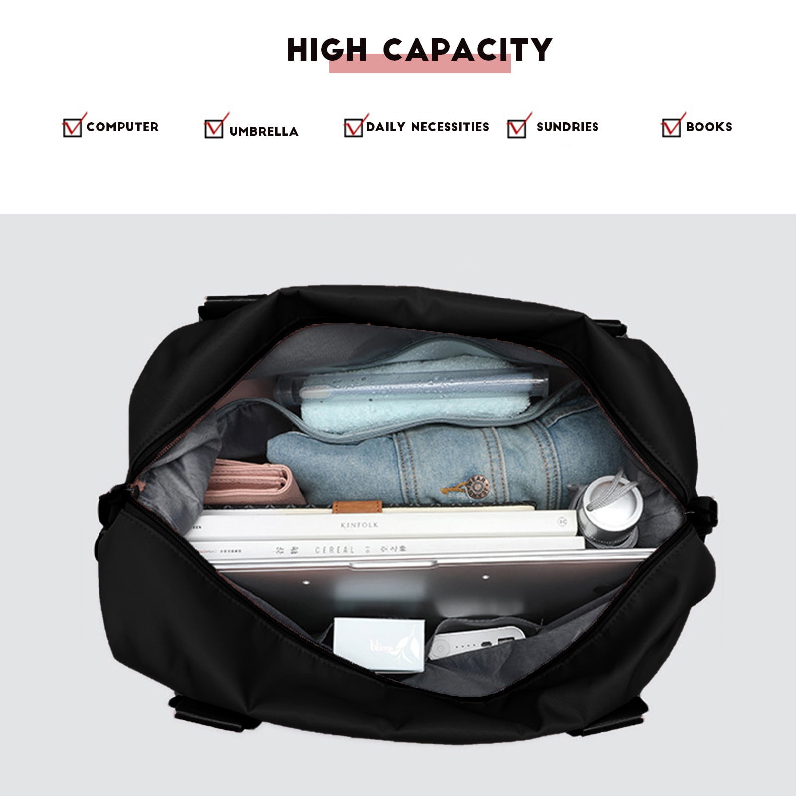 FAMTKT Expandable Gym Bags, Duffle Bags for Sports and Weekend Travel, Large Capacity Lightweight Overnight Bags for Men and Women, Travel Duffel Bags, Sports Tote Bag