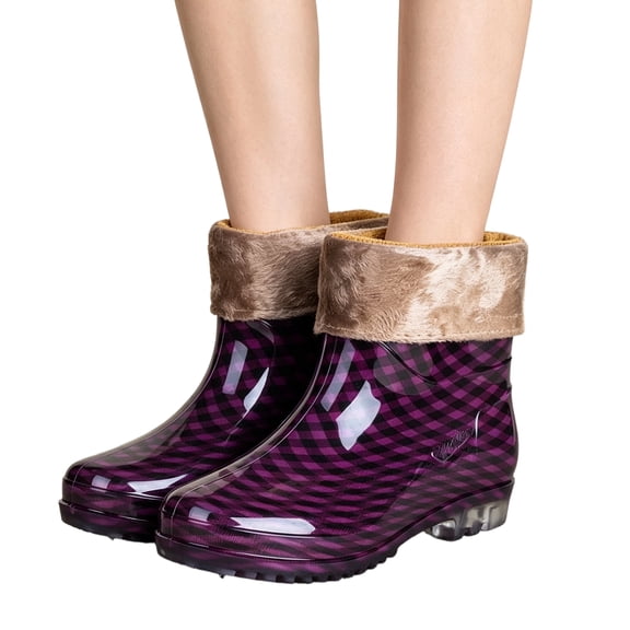 Willtoo Rain Boots Women Waterproof Warm Lined Ankle Booties Non Slip Comfort Shoes for Kitchen Work, Gardening and Rainy Daily Outdoor Use
