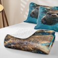 thumbnail image 4 of Erosebridal Coastal Otter Quilt King, Ocean Animal King Coverlet Set, Reversible 3pcs, 1 Bedspread and 2 Pillowcases, 4 of 7