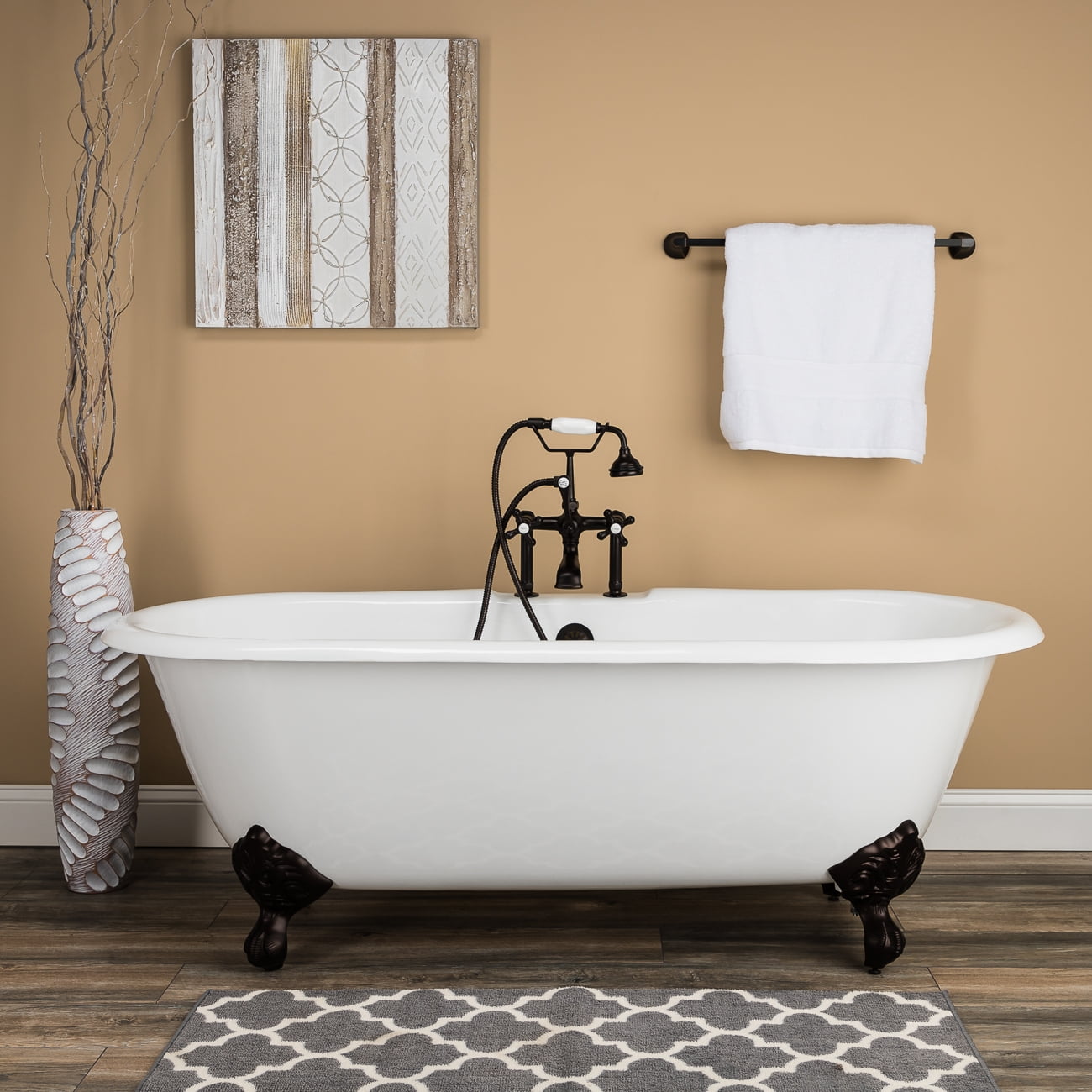 Vintage Tub & Bath Cambridge 66 Inch Cast Iron Double Ended Clawfoot