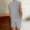 thumbnail image 7 of REORIAFEE Mens Sets 2 Piece Outfits Summer Tracksuit Set Casual Sport Beach Outfits for Men Gym Outfits Men's Casual Elastic Waist Shorts Round Neck Tank Top Shorts Set Gray XXL, 7 of 7