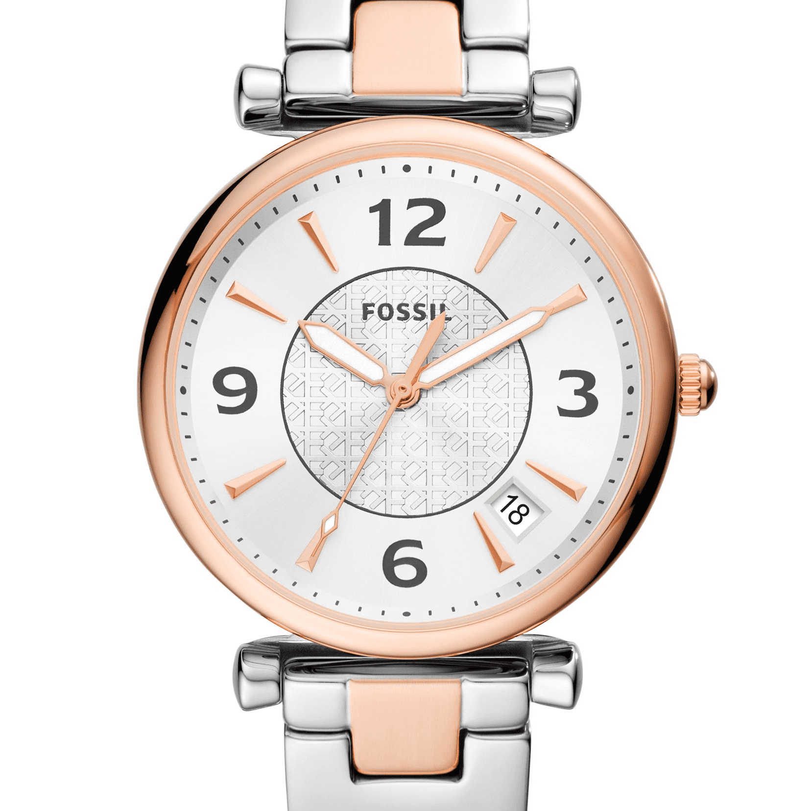 Fossil Ladies' Carlie Three-Hand Date Two-Tone Stainless