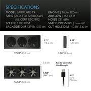 AC Infinity AIRPLATE T9, Quiet Cooling Fan System 18 with Thermostat Control, for Home Theater AV Cabinets