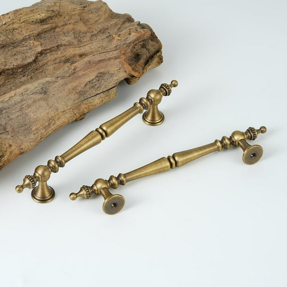 Solid Brass Cabinet T Bar Pull and Knob, 5" Hole Center Kitchen Handle