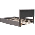 thumbnail image 6 of MODERNLUXE Queen Size Upholstered Platform Bed with Twin XL Trundle and 2 Drawers,Linen Fabric Solid Wood Bed Frame for Space Saving,Light Gray, 6 of 7