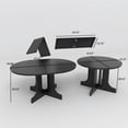 thumbnail image 5 of Extendable Round Dining Table for 4-6, 43"-59" Wood Oval Kitchen Table with Removable Leaves and x-Shaped Base, Space Saving Farmhouse Dinner Table, 5 of 9