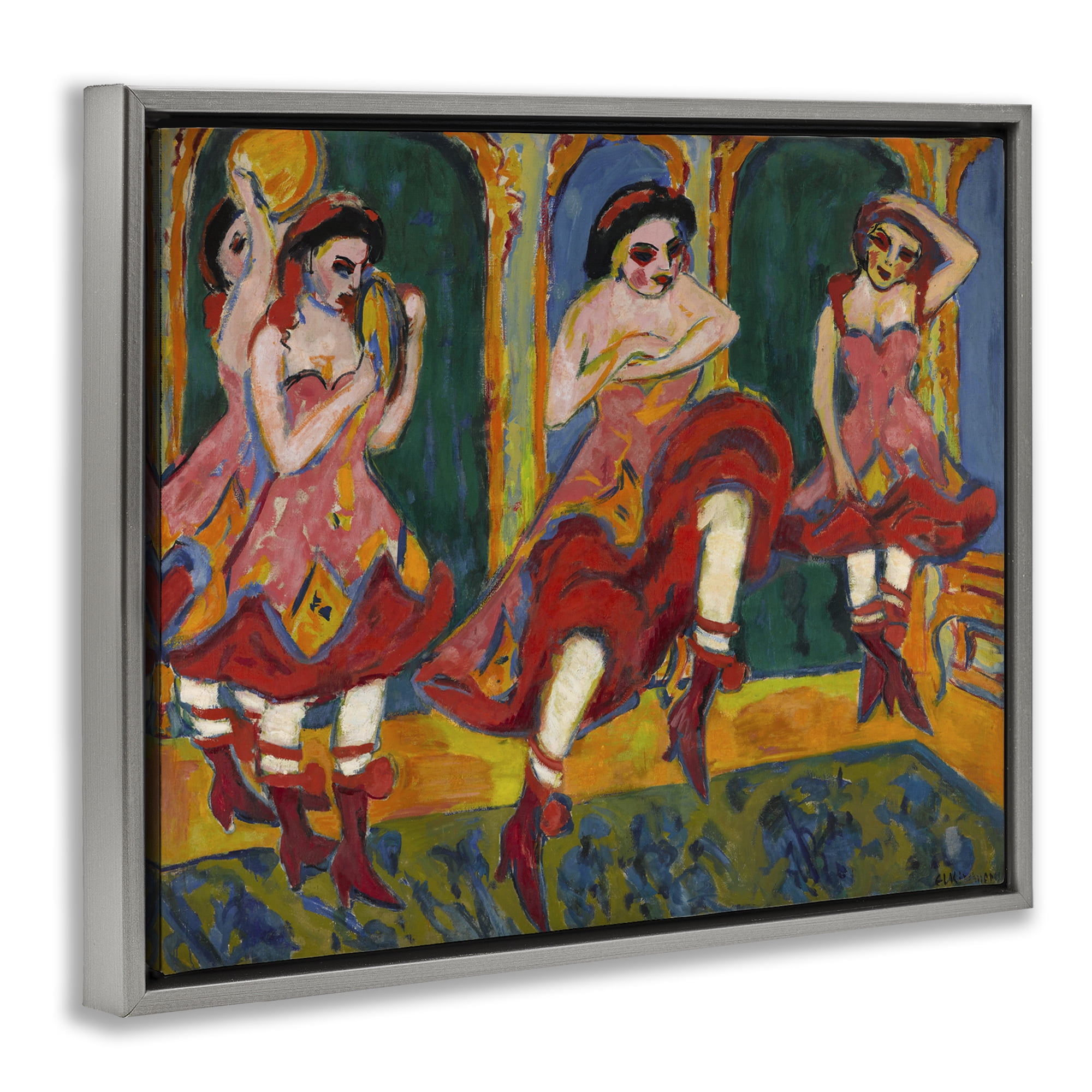 Stupell Industries Classic Czardas Dancers People Painting Gray Floater Framed Canvas Art Print Wall Art, 21 x 17