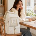 thumbnail image 5 of Teen Girls Backpack For School Pastel Striped Aesthetic 90s Style Lightweight Casual Bookbag Daily Shoulder Purse, 5 of 7