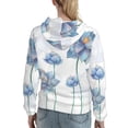 thumbnail image 7 of Kdxio Pale Blue Lotus Flowers Print Womens Oversized Hoodies Sweatshirts Hooded Pullover Tops Sweaters Casual-Medium, 7 of 7