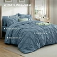 thumbnail image 5 of Queen Comforter Set Mineral Blue - Bed in a Bag Queen 7 Pieces, Pintuck Bedding Sets Gift for Christmas, Pinch Pleat Bed Set with Queen Size Comforter, Sheets, Pillowcases & Shams, 5 of 5