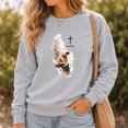 thumbnail image 3 of Jollimate Reaching Hand of Jesus Sweatshirt, Jesus Is King Christian Pullover, Religious Crewneck for Women, 3 of 6