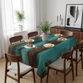 thumbnail image 6 of Vintage Teal Stripe Table Cloth Waterproof Tablecloths, Farmhouse Shabby Turquoise Tablecloth Dining Table Cover for Kitchen Party Tabletop Outdoor, Rectangle Tablecloth 60x84 Inch, 6 of 9