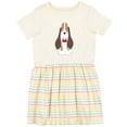 thumbnail image 3 of Inktastic Basset Hound with Floppy Ears Girls Toddler Dress, 3 of 5