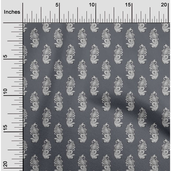 oneOone Cotton Cambric Fabric Floral & Paisley Block Print Fabric By Yard 56 Inch Wide
