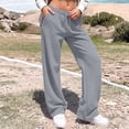 thumbnail image 5 of zbxnLI Women's Casual Sweatpants Elastic Waist Drawstring Wide Leg Pants Workout Running Athletic Track Pants, 5 of 9