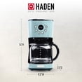 thumbnail image 2 of Cafetera Haden, Cafetera de Goteo Programable de 12 Tazas con Función de Apagado Automático y Filtro de Agua Lavable Reutilizable, Turquesa y Cromo, 2 of 5