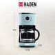 thumbnail image 2 of Cafetera Haden, Cafetera de Goteo Programable de 12 Tazas con Función de Apagado Automático y Filtro de Agua Lavable Reutilizable, Turquesa y Cromo, 2 of 5