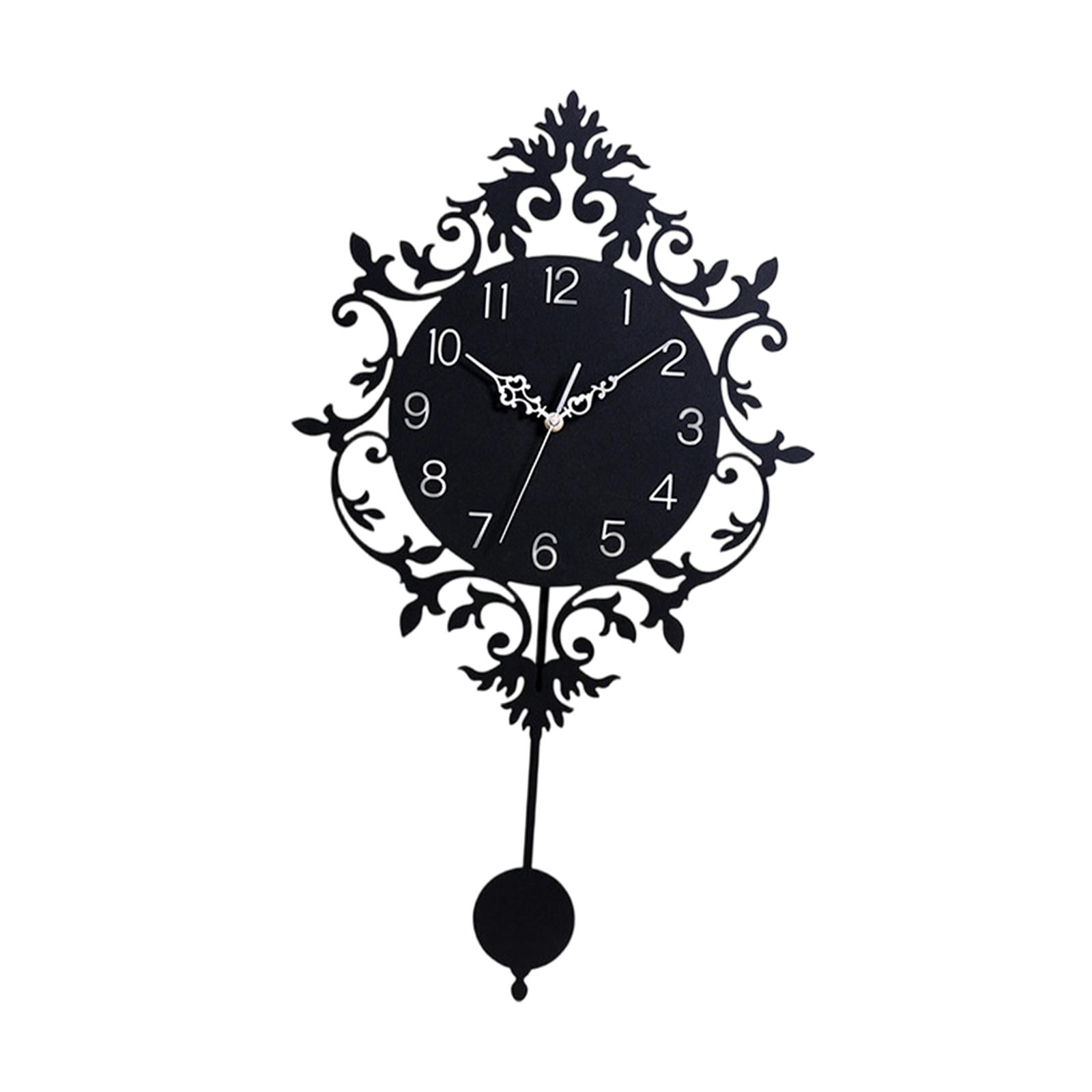 Wall Hanging Clock Round Wall Clock with Pendulum Ornament Acrylic Smooth Surface for Modern Nursery Kids Room