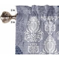 thumbnail image 5 of European Navy Blue Kitchen Curtains and Valances Set, Rod Pocket Curtains Tier Farmhouse Window Curtains 24 Inch Length, Boho Floral Formal Traditional Tribal 3 Piece Kitchen Curtains Set, 5 of 6