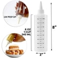 thumbnail image 6 of Cornucopia Brands 8-Ounce Plastic Squeeze Bottles w/ Graduated Measurements (8-Pack); Great for Kitchen, Portion Control, Condiments, Cosmetic Use & Crafts, 6 of 10