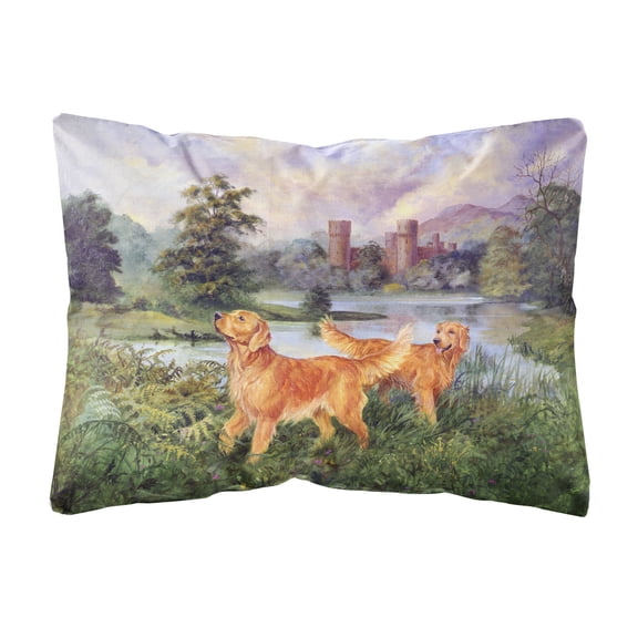 Carolines Treasures HEH0098PW1216 Golden Retrievers Canvas Fabric Decorative Pillow, 12H x16W, multicolor