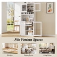 thumbnail image 2 of Harper & Bright Designs Farmhouse Freestanding Buffet with Hutch, Tall Kitchen Pantry Storage Cabinet with Wine Rack and Adjustable Shelves for Dining Room, White, 2 of 20