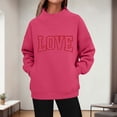 thumbnail image 5 of cocolona Womens High Neck Sweatshirts Valentines Long Sleeve Love Print Shirts Fashion Casual Loose Pullover Tops, 5 of 5