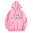 thumbnail image 4 of Unisex Teacher Print Long Sleeve Hooded Sweatshirt for Autumn Winter Comfort Casual Wear with Front Pocket Design, 4 of 4