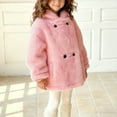 thumbnail image 4 of NAISIBABY Girls Faux Fur Coat (5-14T), Hooded Fluffy Thermal Lined Double-Breasted Winter Fashion Warm Coat Pink 9T, 4 of 7