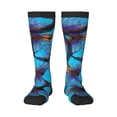 thumbnail image 2 of Lsque Blue Butterflies Printed Crew Socks Men's Women's LightWeight Thin Casual Calf Socks ,Knee High Socks,Cotton Socks, 2 of 9