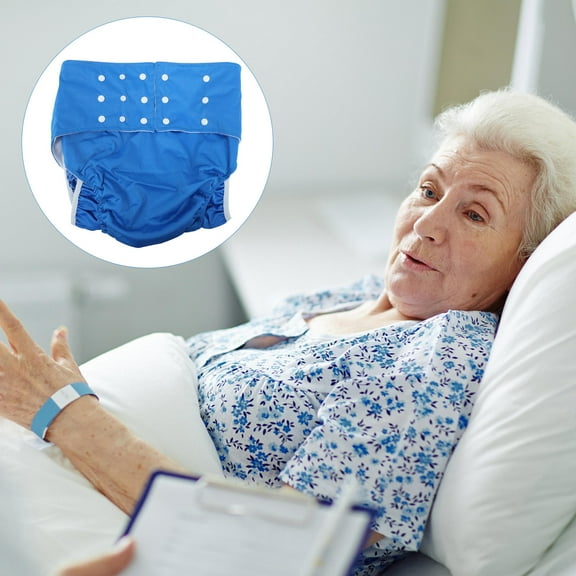 Niceauty 1Pack Adult Reusable Diapers Waterproof PUL Blue for Bedridden Conditions
