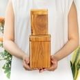 thumbnail image 3 of Square Teak Wood Lidded Container - Large 2-Pack, 3 of 5