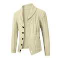 thumbnail image 3 of Men's Button Down Sweaters Shawl Collar Long Sleeve Casual Cable Knit Cardigans Warm Thermal Outerwears, 3 of 7