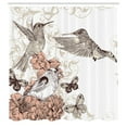 thumbnail image 3 of Ambesonne Vintage Shower Curtain, Birds Butterflies Art, 69"Wx84"L, Brown Tan, 3 of 5