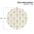 thumbnail image 2 of Honeii White And Gold Geometry print Leather Coaster Set of 4, ideal for safeguarding your furniture from drinks spills and effortless cleanup-Round Shape, 2 of 6