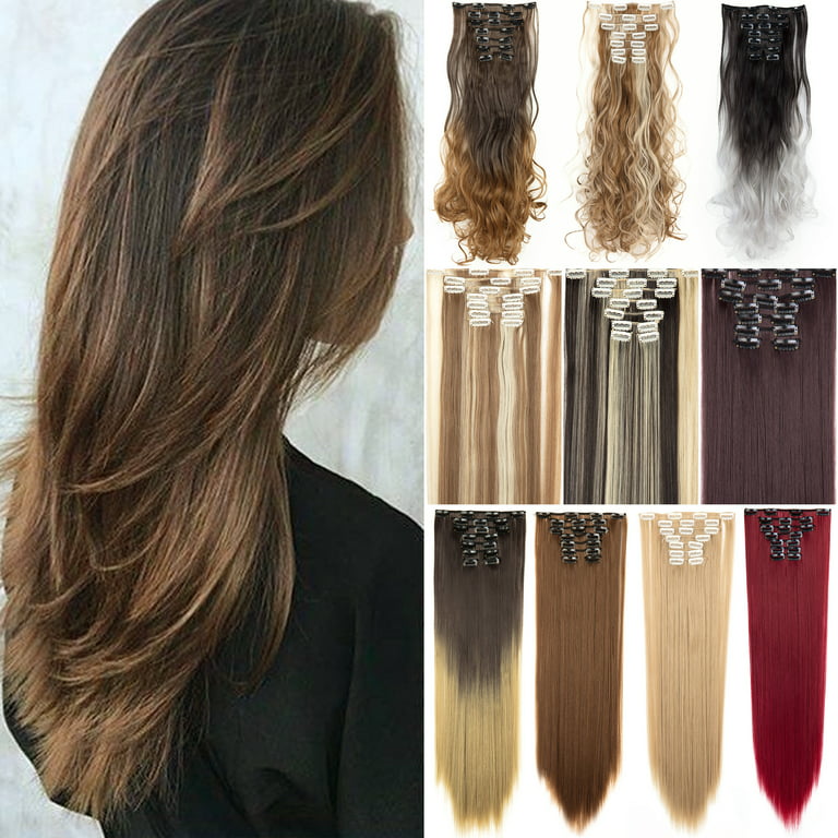 Clip In Human Hair Extensions Dark Color Best Clip In Extensions -Alipearl  Hair
