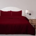 thumbnail image 2 of Royale Linens 3-Pieces Burgundy Duvet Bedding Sets, Full, 2 of 8