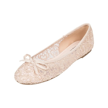 

Feversole Round Toe Lace Ballet Crochet Flats Women s Comfy Breathable Shoes Size 6.5 US