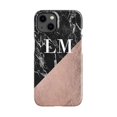 thumbnail image 1 of Personalised Black x Rose Gold Marble iPhone 14 Plus Case,iPhone 14 Pro Max, 1 of 4