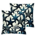 thumbnail image 2 of Starfish Pillow Covers  Summer Beach Themed Blue Coastal Pillows Nautical Decor for Home Bedroom Living Room Pillowscase Square Cushion Cover, 2 of 6