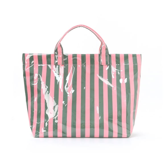 Striped Tote Bag, Lightweight Commuting Handbag, Large Capacity Portable Shopper for Women, Everyday Use